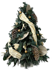 Arbolito de Navidad Blanco 60cm - Follajes Preservados, Galatea y Abanicos