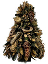 Arbolito de Navidad Dorado 60cm - Follajes Preservados, Alcachofas y Atados